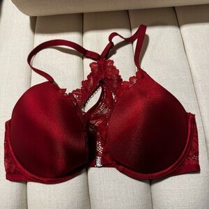 La Senza beyond sexy ultimate plunge red lace front clip bra size‎ 32DD